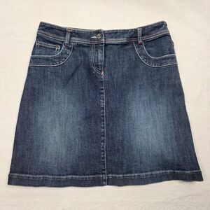 Boden Denim Skirt Womens 10 Blue Stretch Mini